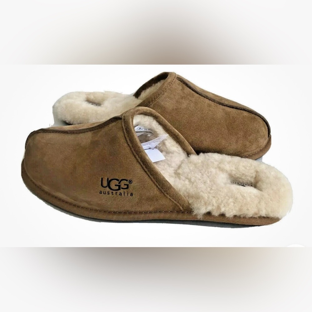 UGG AUSTRALIA PEARLE PLUSH CHESTNUT MOCCASIN SLIPPERS SIZE US 5